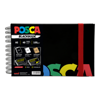 Блок за скицирање Posca, црн, A5, микс од 3 бои на хартија