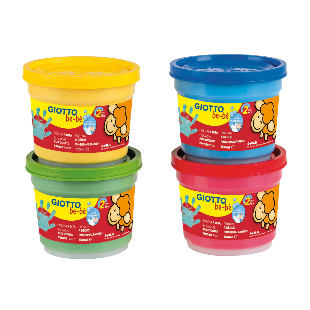 Бои за сликање со прсти GIOTTO be-bè 4 x 150 ml