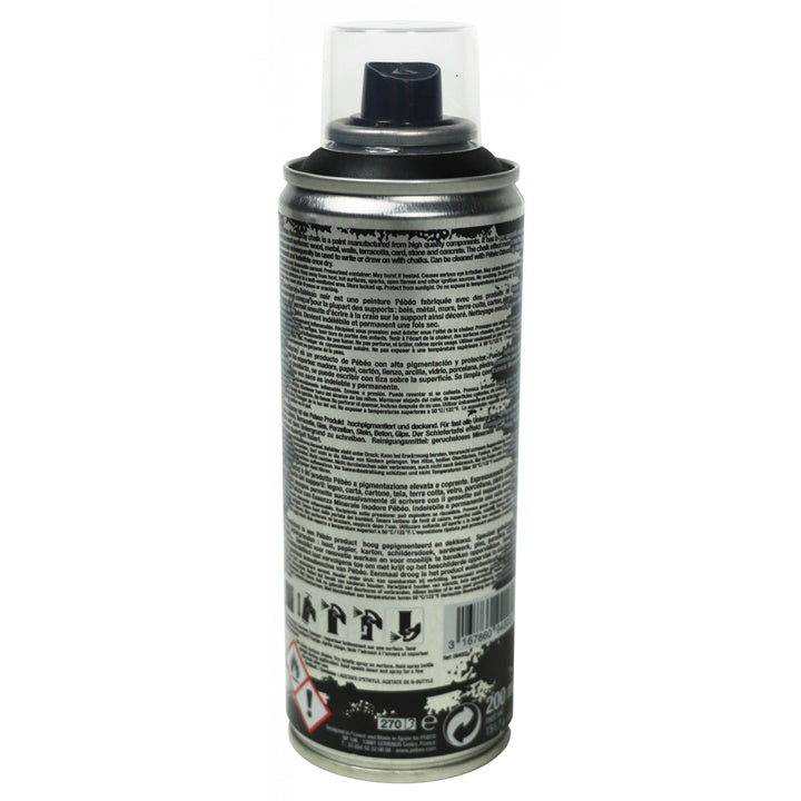 Боја со спреј со акрилна креда  Pebeo 200 ml црна - 2