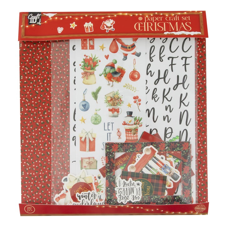 Божиќен сет за Scrapbooking во црвено - 1