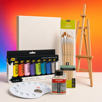 Почетнички сет за сликање — платно, акрилни бои, четки и штафелај