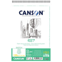 CANSON 1557 блок за скицирање 120 g/m² A5 30 листови спирален повез
