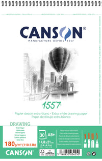 Блок за скицирање CANSON 1557 180 g/m² A5 30 листа, спирален повез