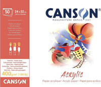 Canson блок за акрил CP Natural White 400 g/m² - 50 листа, 24 x 32 cm
