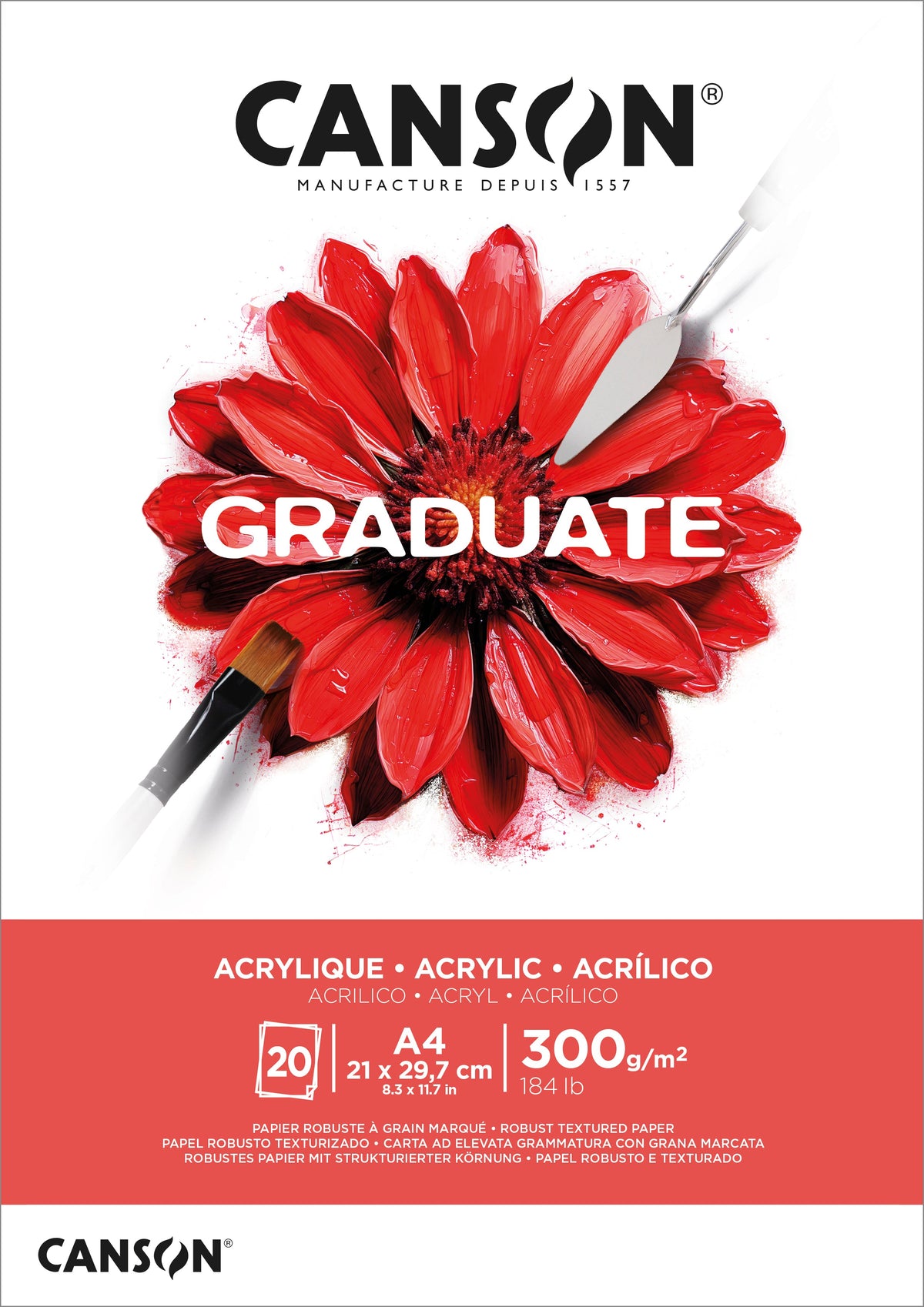 Canson Graduate акрилен блок 300 g 20 листа A4 лепен