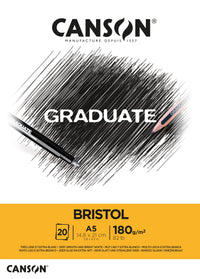 Canson Graduate Bristol блок за цртање 180 g/m² - 20 листа, A5 лепен