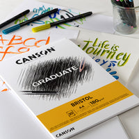 Блок за цртање CANSON Graduate Bristol 180 g/m² A4 - 20 листа, лепен