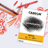 Блок за цртање CANSON Graduate Bristol 180 g/m² A4 - 20 листа, лепен