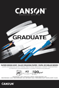 Црн скицар CANSON Graduate 120 g/m² A3 - 20 листа, лепен