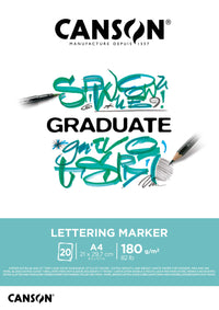 Блок за летеринг и маркери CANSON Graduate Lettering Marker 180 g/m² - A4, 20 листови