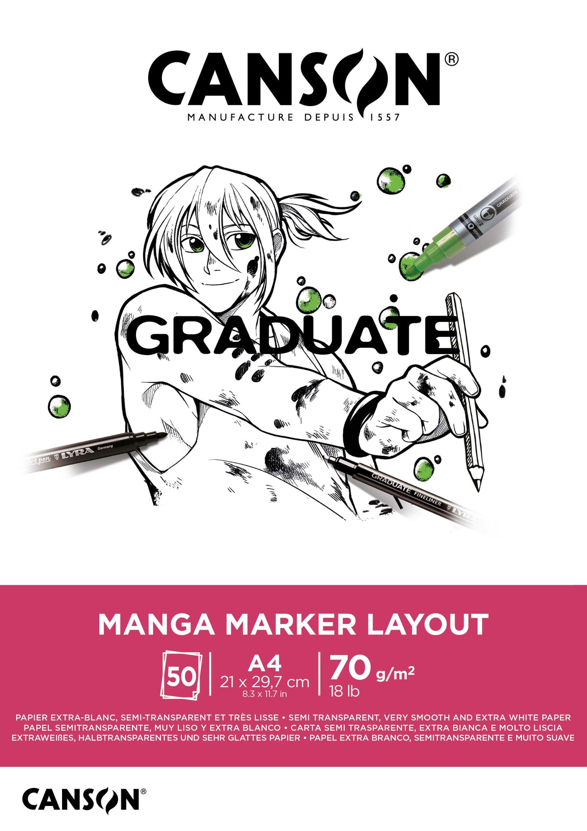 Canson Graduate Marker блок 70 g/m² 50 листа A4 лепен