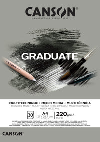 Canson Graduate Mix Media блок Grey 220 g/m² - 30 листа, A4, лепен