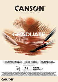 Canson Graduate Mix Media блок Natural 220 g 30 листа A5 залепен