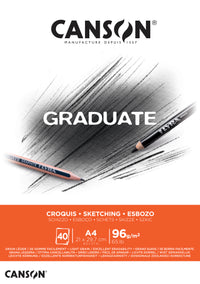 Блок за скицирање CANSON Graduate 96 g/m² A4 лепен - 40 листови