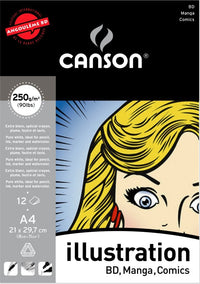 CANSON Illustration блок 250 g/m² 12L A4 залепен