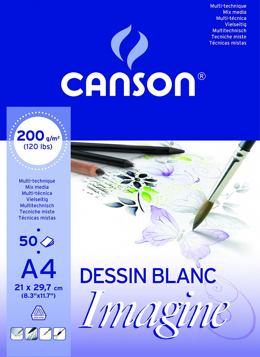 CANSON Imagine скицер 200 g/m² 50L A4 ситнозрнест залепен