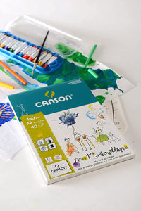 Детски скицен блок CANSON Kids 160 g/m² A4 лепен - 40 листа