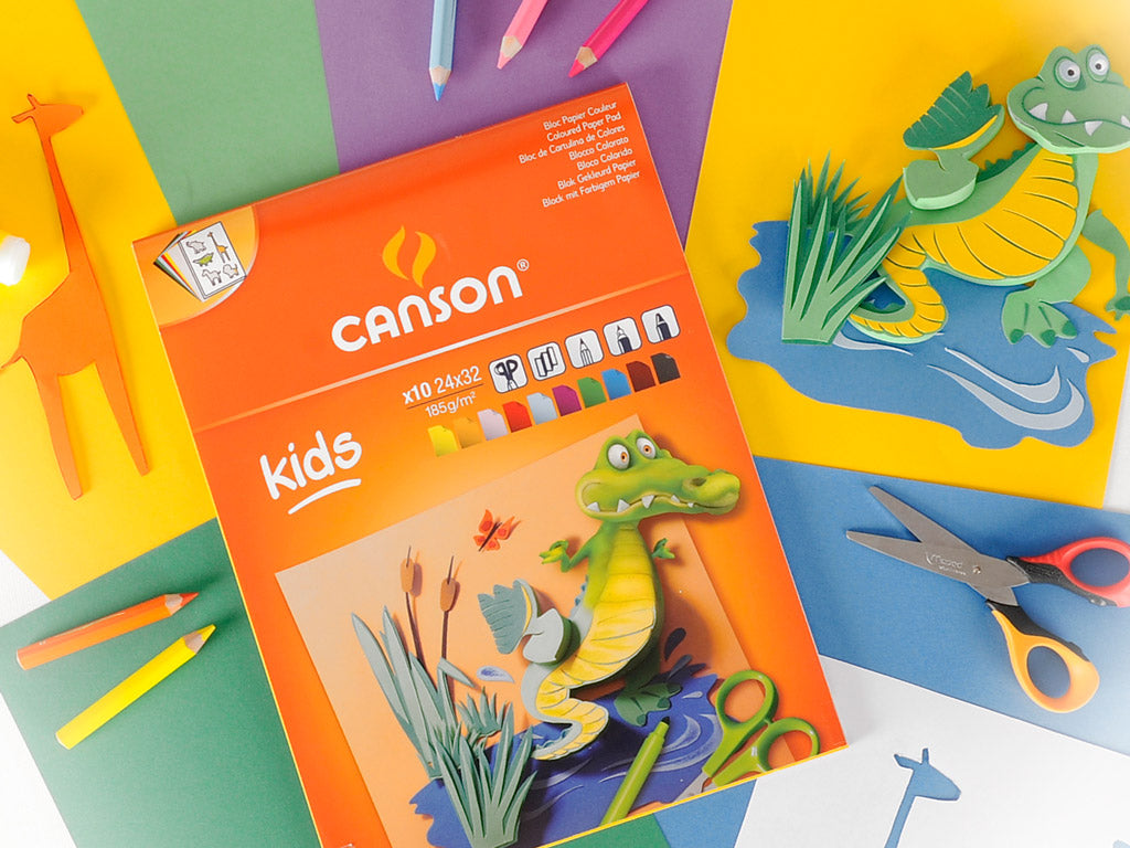 CANSON Kids скицар со хартија во боја 185 g/m² - 10 листа, 24 x 32 cm