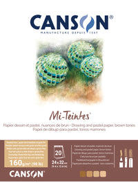 Блок со хартија во боја CANSON Mi-Teintes 160 g/m² 24 x 32 cm Earth - 20 листа