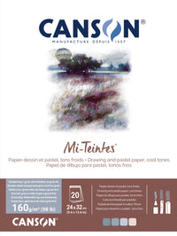 Canson Mi-Teintes лепен блок за пастел 160 g/m² 20 листови - 24 x 32 cm, Grey/Blue