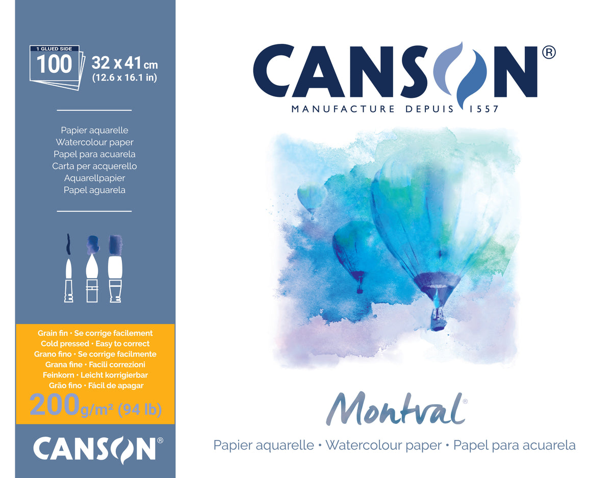 CANSON Montval акварелен блок CP 200 g/m² - 100 листа, 32 x 41 cm