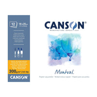 CANSON Montval акварелен блок CP 300 g/m² - 12 листови, 18 x 25 cm