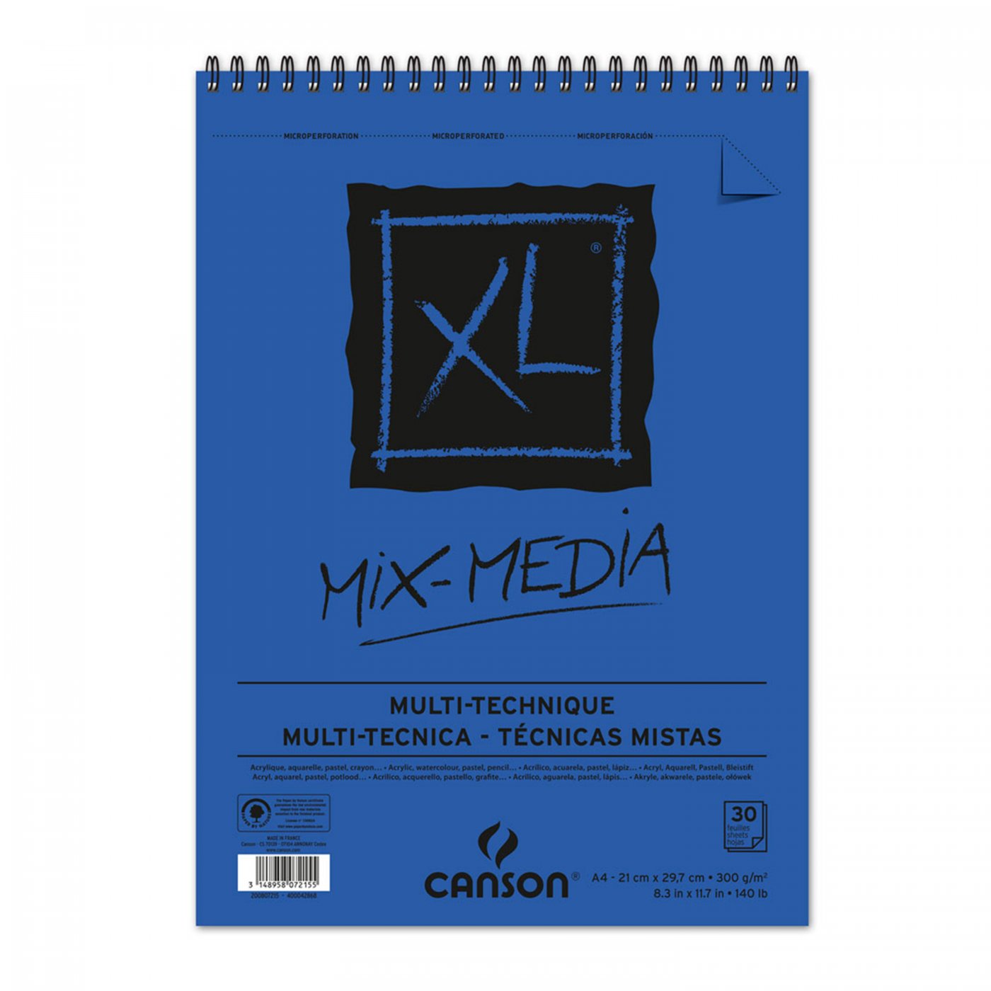 Canson XL Mix Media блок 300 g/m² 30L A4 со спирален повез