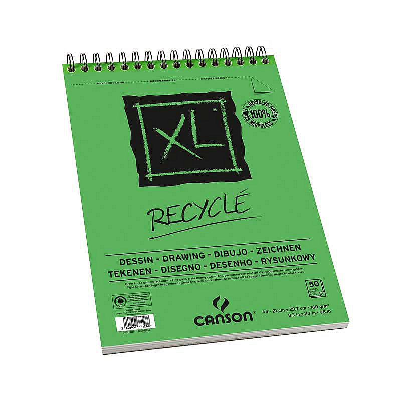 Блок за цртање Canson XL Recycle 160 g/m² 50Л A4 со спирала