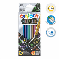 Carioca шестоаголни дрвени боички Metallic, 12 пар.