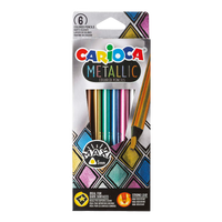 Carioca триаголни металик дрвени боички Metallic, 6 пар.