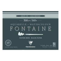 Clairefontaine Fontaine акварелен блок CP Black 300 g 15L x 26 cm лепен од сите страни – 18
