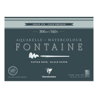 Clairefontaine Fontaine акварелен блок CP Black 300 g 15L x 26 cm лепен од сите страни – 36