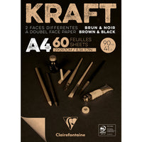 Clairefontaine крафт блок лепен – 90 g 60 листа A4 кафеава и црна