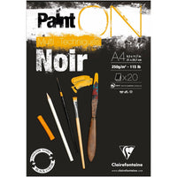 Clairefontaine Paint'On Mix Media блок 250 g 20 листа лепен Black
