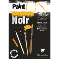 Clairefontaine Paint'On Mix Media блок 250 g 20 листа лепен Black