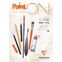 Clairefontaine Paint'On Mix Media блок 250 g 40L лепен Extra White