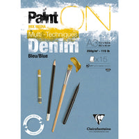 Clairefontaine Paint'On Mix Media блок 250 g лепен – 15L A3 Тексас сина