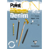 Clairefontaine Paint'On Mix Media блок 250 g лепен – 15L A4 Тексас сина