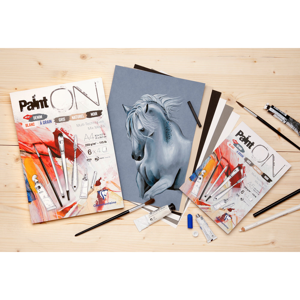 Clairefontaine Paint'On Mix Media блок бр. 6 250 g 24L лепен разни бои