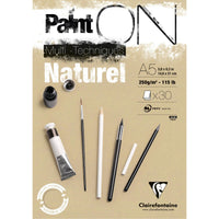 Блок за микс медија CLAIREFONTAINE Paint'On природна нијанса 250 g/m² – 30 листа – A5