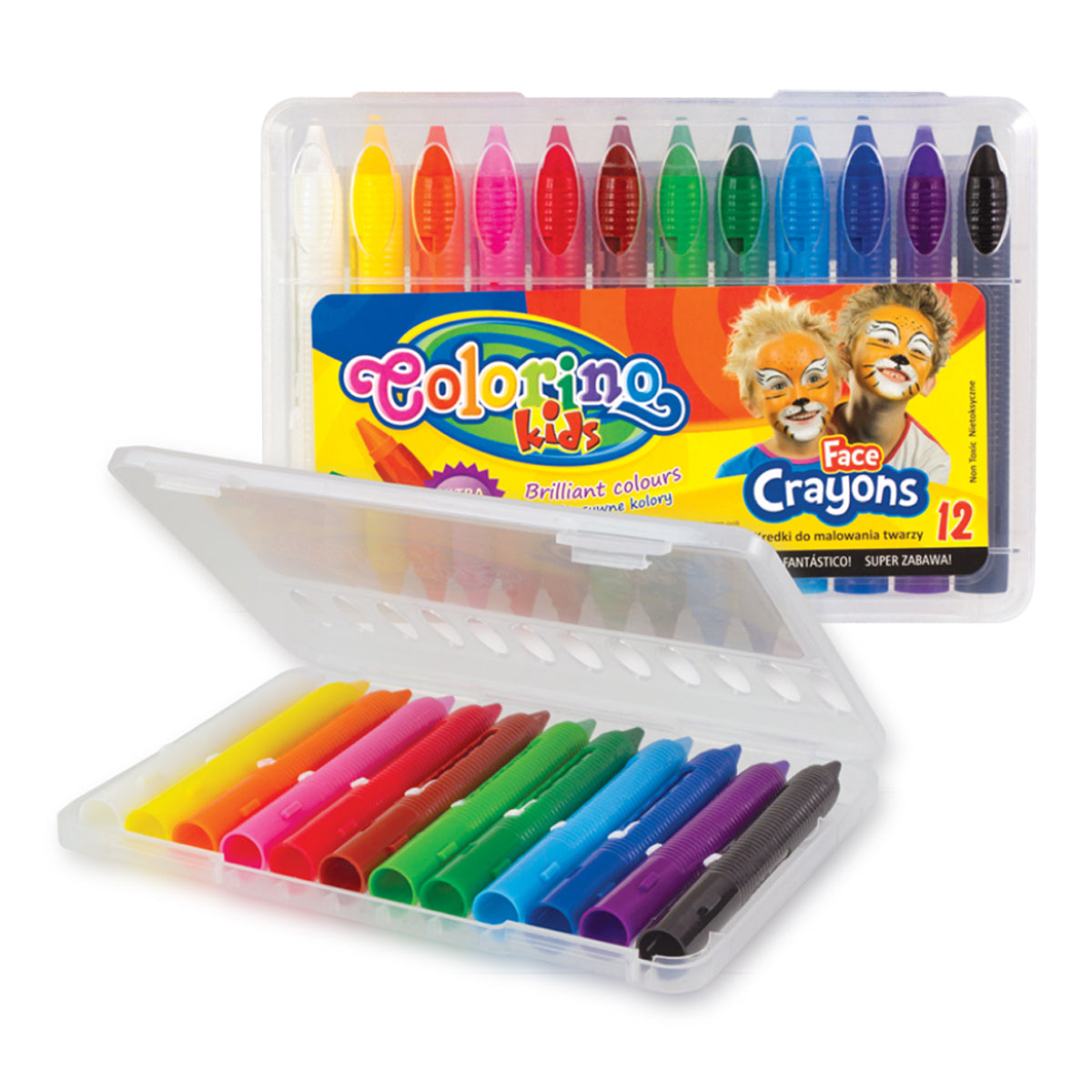 Colorino бои за лице во кутија, во стик – 12 бои