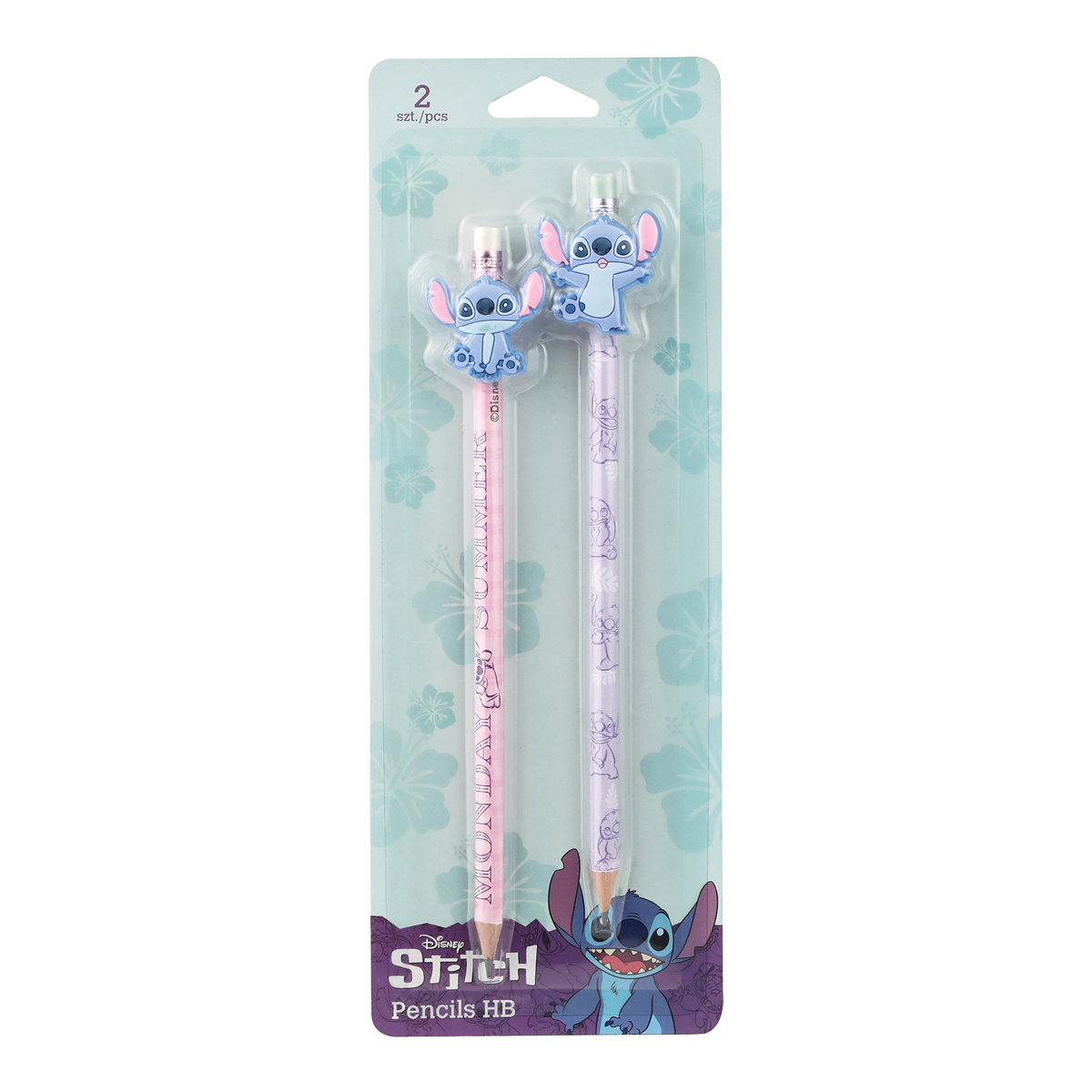 Colorino сет моливи Stitch Pastel 3, тркалезни со гума