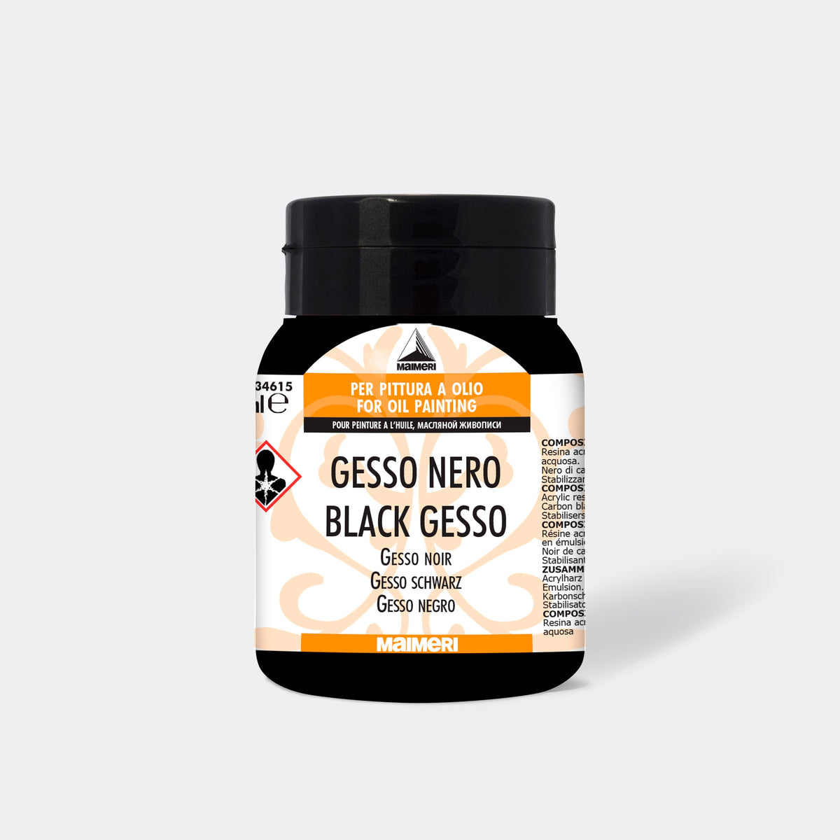 Црн акрилен прајмер gesso MAIMERI 500 ml