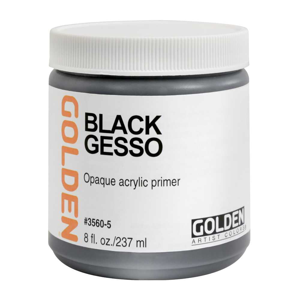 Црн акрилен прајмер GOLDEN Black Gesso