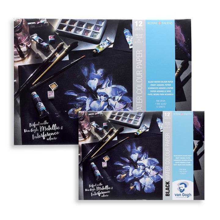 Црн сликарски блок за акварелни бои Van Gogh / 12 листови - 2