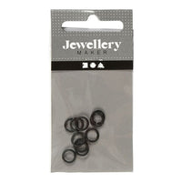 Црни поврзувачки прстени 7 mm x 1 mm - 50 парчиња - 1