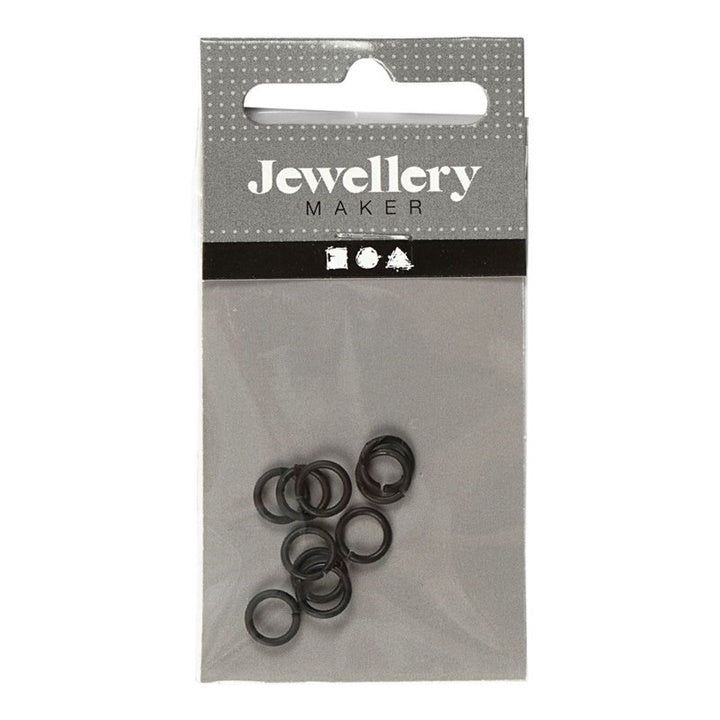 Црни поврзувачки прстени 7 mm x 1 mm - 50 парчиња - 1