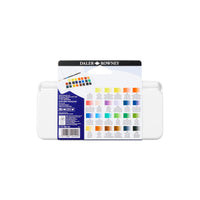 DALER ROWNEY Aquafine патнички акварелен сет со 24 полу-коцки и четка