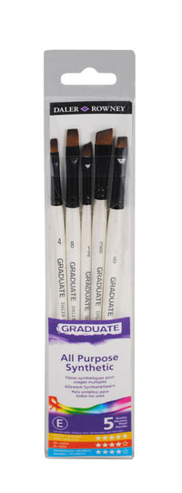 DALER ROWNEY D&R Graduate сет рамни четки со кратка рачка 5 пар.