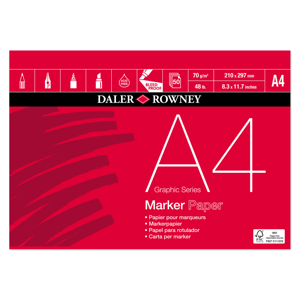 Блок за маркери DALER ROWNEY Marker Graphic A4 70g 50 листови